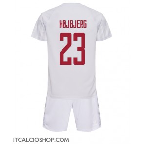 Danimarca Pierre-Emile Hojbjerg #23 Seconda Maglia Bambino Mondiali 2022 Manica Corta (+ Pantaloni corti)